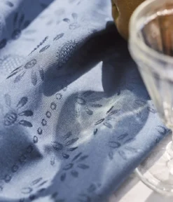 Nappe damassée Eloges bleu encre