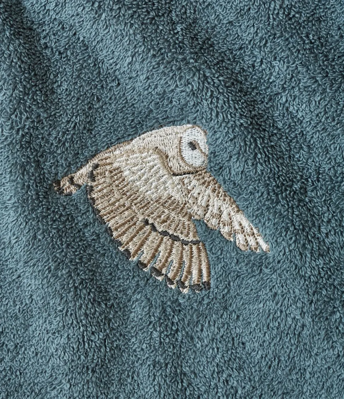 Parure de bain brodée L'envol bleu fumé