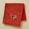 Parure de bain brodée L'oliveraie terre cuite