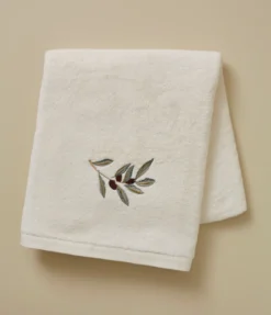 Parure de bain brodée L'oliveraie crème
