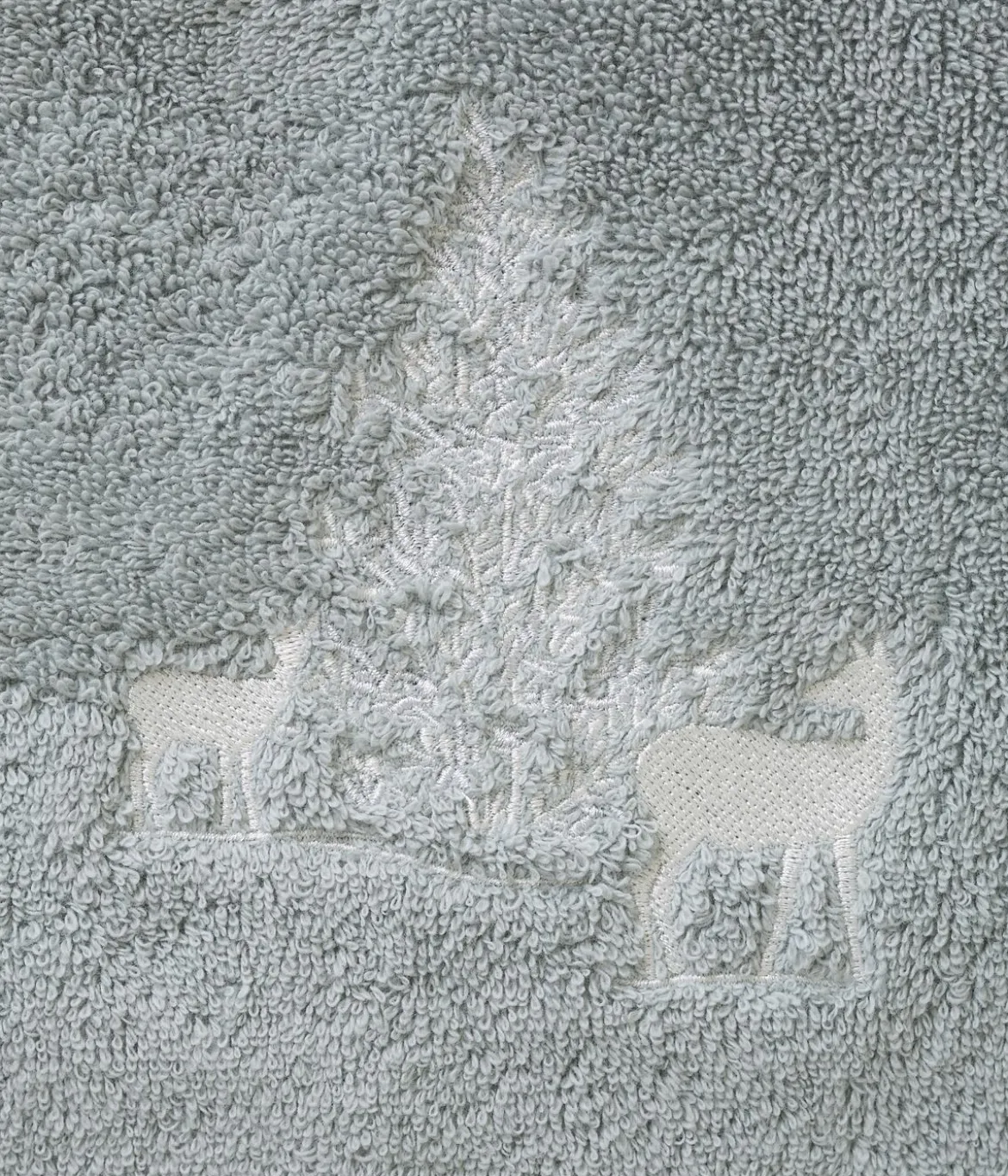 Parure de bain brodée Trésor des forêts Gris perle