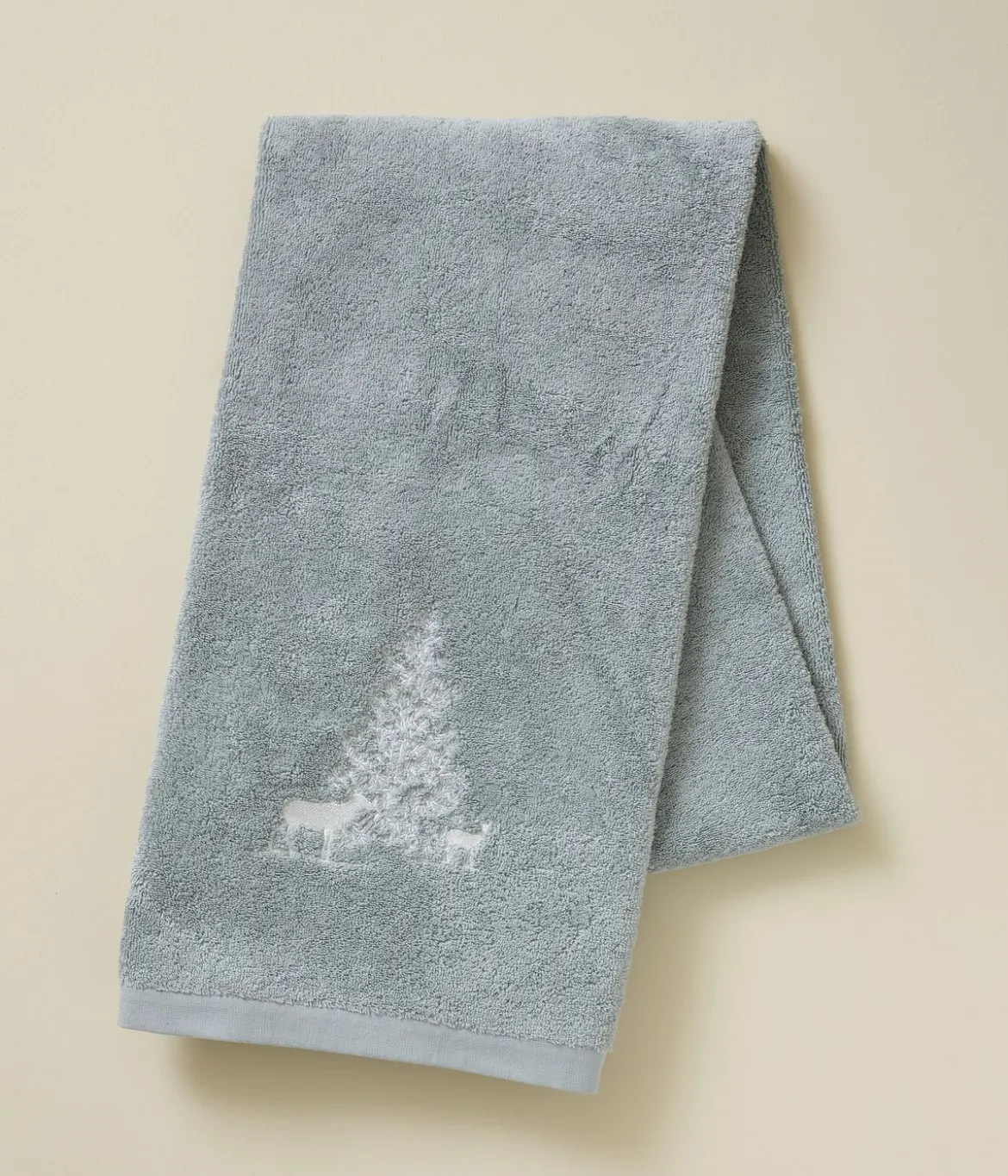 Parure de bain brodée Trésor des forêts Gris perle