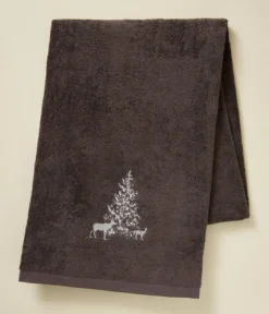 Parure de bain brodé Trésor des forêts Cacao