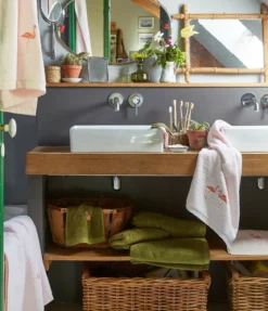 Parure de bain Les voyageurs rose