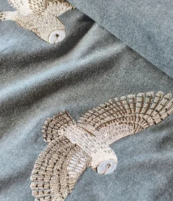 Parure de lit brodée en flanelle L'envol