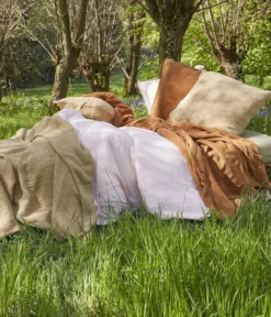 Parure de lit en gaze de coton rose blush