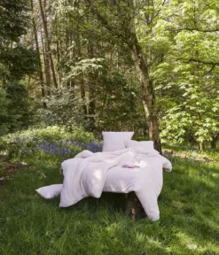 Parure de lit en gaze de coton rose blush