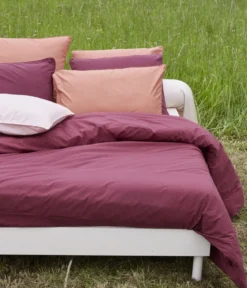 Parure de lit percale lavée Prune
