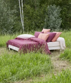 Parure de lit percale lavée Prune