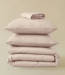 Parure de lit percale lavée Rose nude