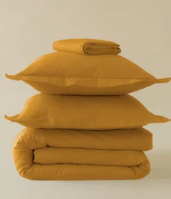 Parure de lit percale miel