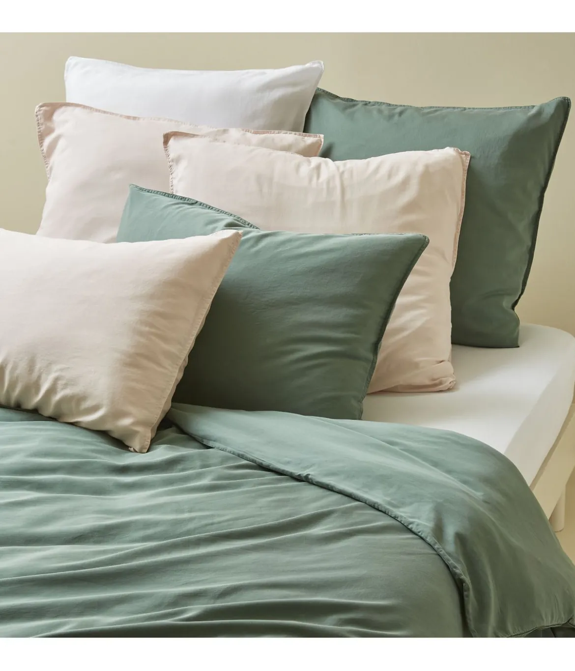 Parure de lit satin de coton & Lyocell Tencel™ blanc douceur