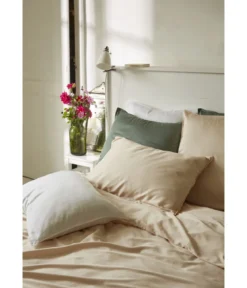 Parure de lit satin de coton & Lyocell Tencel™ beige pétale