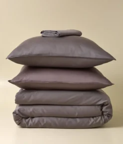 Parure de lit satin de coton & lyocell Tencel™ Noisette