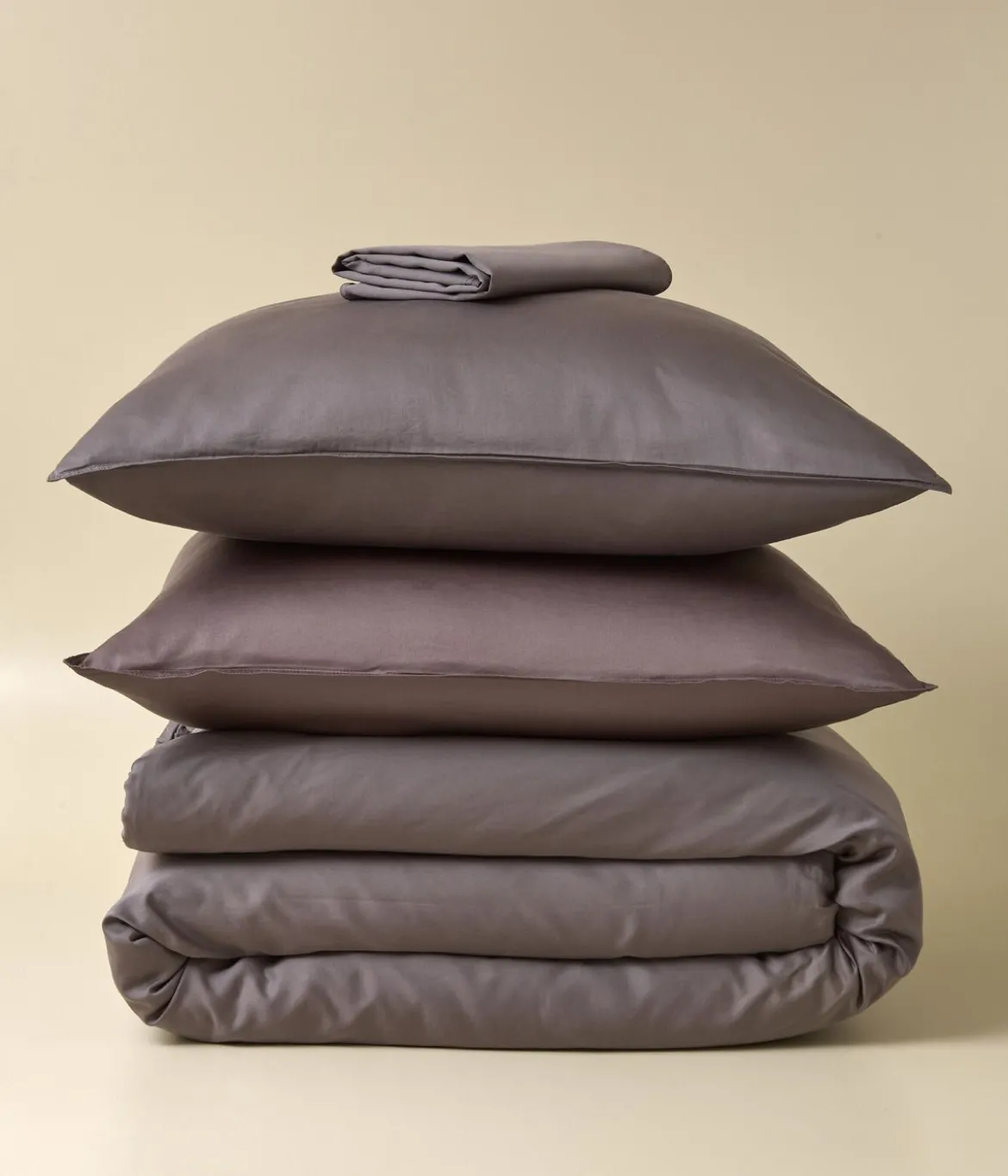 Parure de lit satin de coton & lyocell Tencel™ Noisette