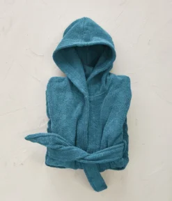 Peignoir éponge bleu abîme