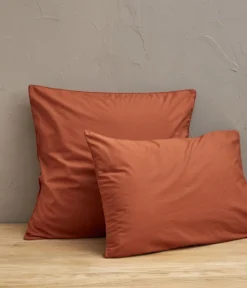 Percale lavée orange argile