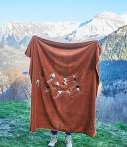 Plaid brodé caramel Après-ski