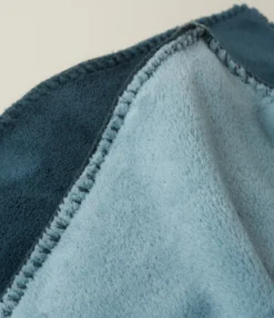 Plaid polaire bicolore vert sauge/bleu céladon