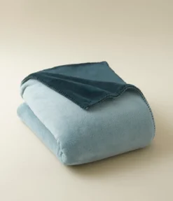 Plaid polaire bicolore vert sauge/bleu céladon