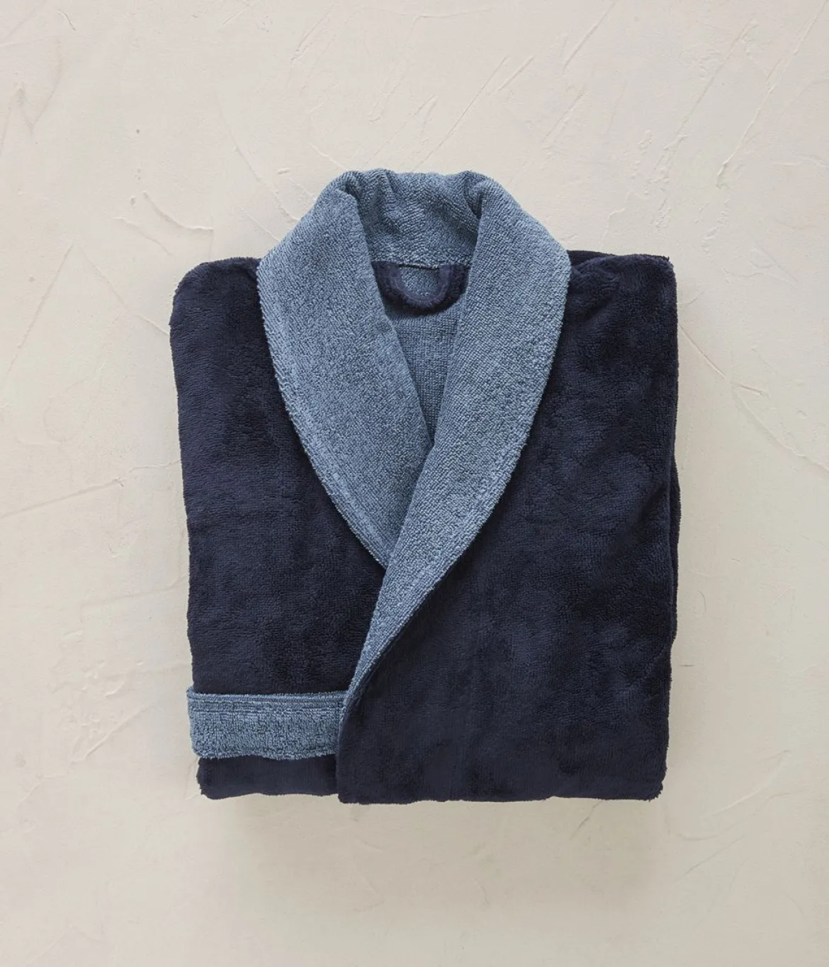 Robe de chambre bi-matière homme marine