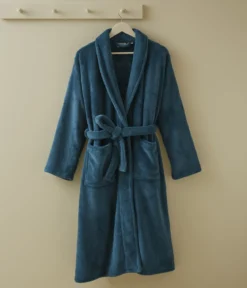 Robe de chambre polaire bleu pétrole