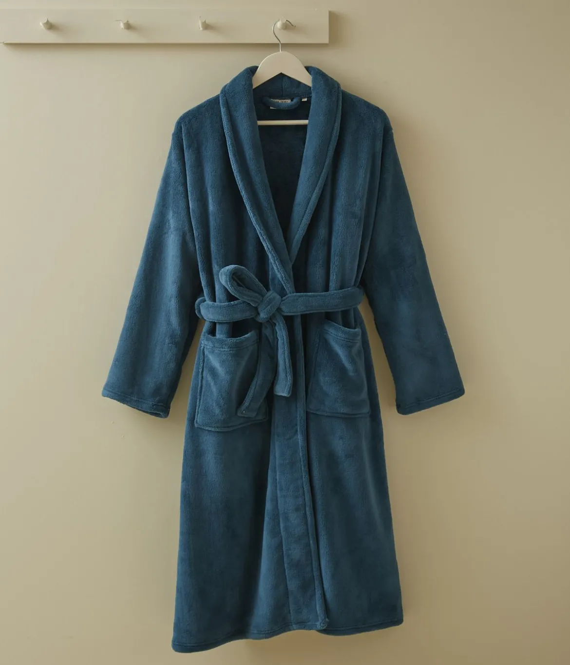 Robe de chambre polaire bleu pétrole