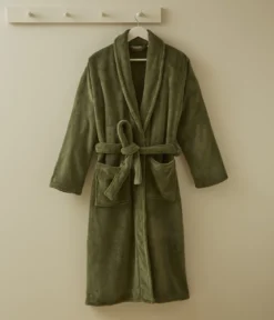 Robe de chambre polaire kaki