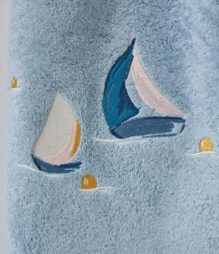 Serviette brodée Au large mer du nord