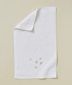 Serviette brodée invité 30x50 Jolis coeurs