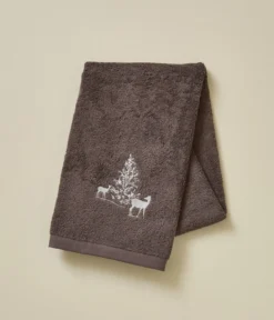 Serviette brodée Trésor des forêts cacao