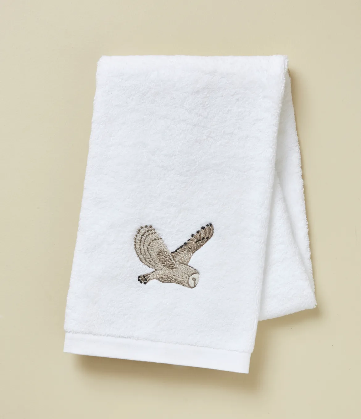 Serviette brodée 50x100 L'envol blanc