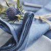 Serviette de table damassée Eloges bleu encre