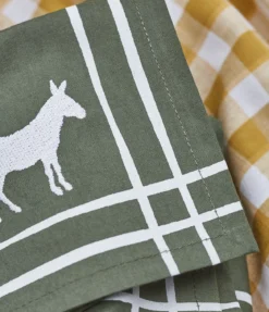 Serviette de table RDV au pré kaki