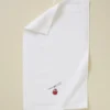 Serviette invité brodée Rdv au sommet blanc