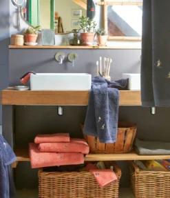 Serviette invité 30x50 fantaisie Après-ski bleu