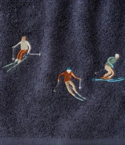 Serviette invité 30x50 fantaisie Après-ski bleu