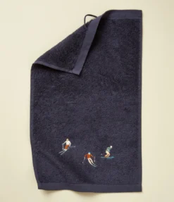Serviette invité 30x50 fantaisie Après-ski bleu