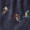 Serviette 50x100 fantaisie Après-ski bleu