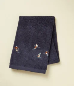Serviette 50x100 fantaisie Après-ski bleu