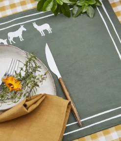 Set de table cotelé RDV au pré kaki