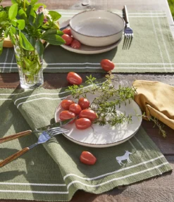 Set de table cotelé RDV au pré kaki