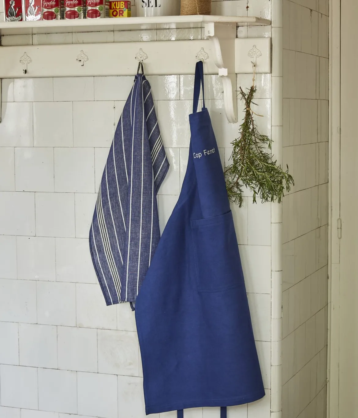 Tablier Aux petits oignons bleu
