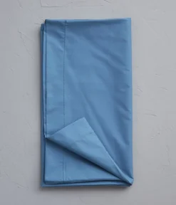 Taie de traversin percale bleue vague