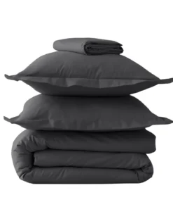 Taie de traversin percale gris basalt