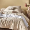 Taie de traversin percale lavée Beige épeautre