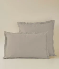 Taie d'oreiller coton beige chamois