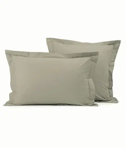 Taie d'oreiller coton beige chamois