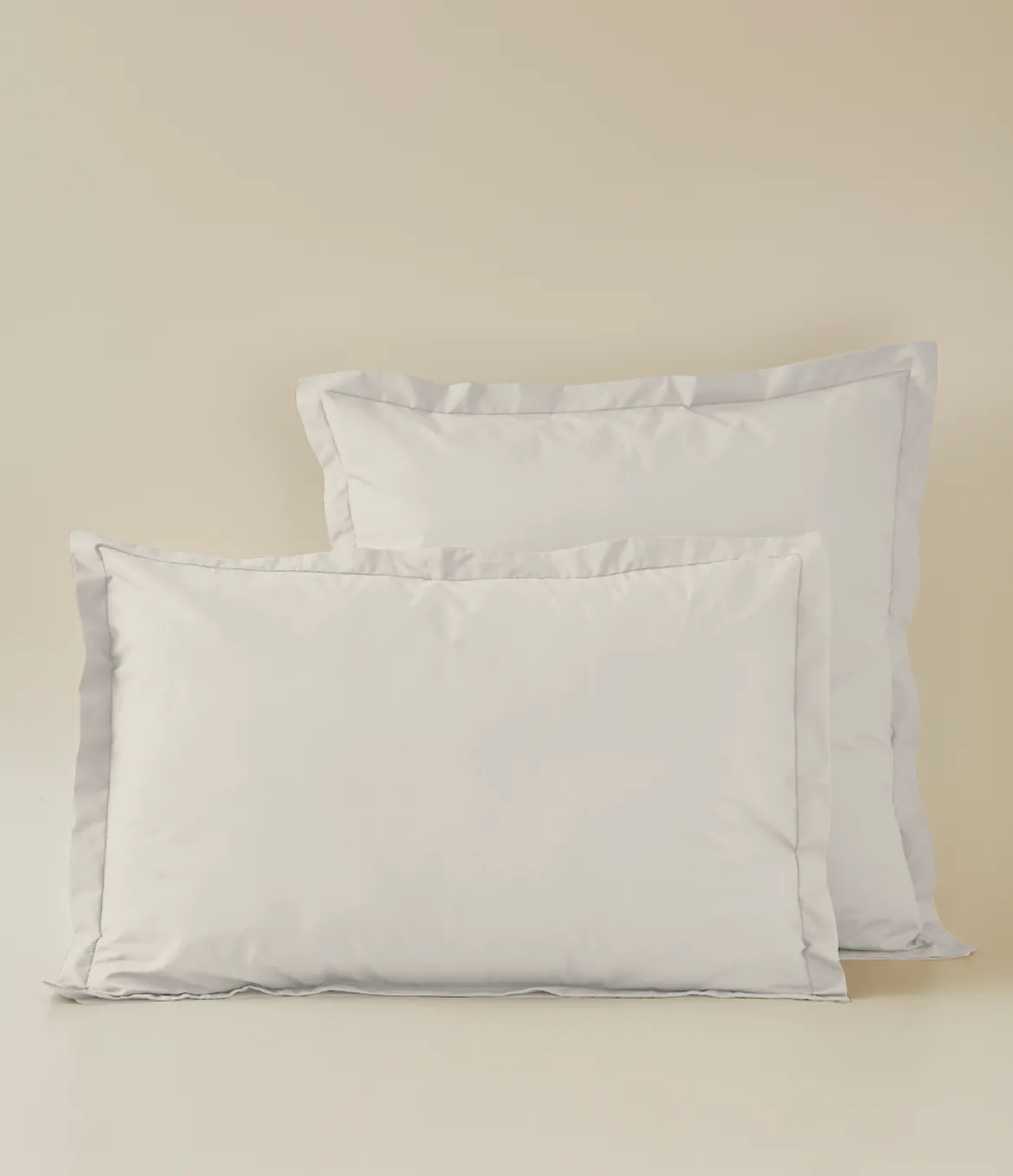 Taie d'oreiller coton blanc crème