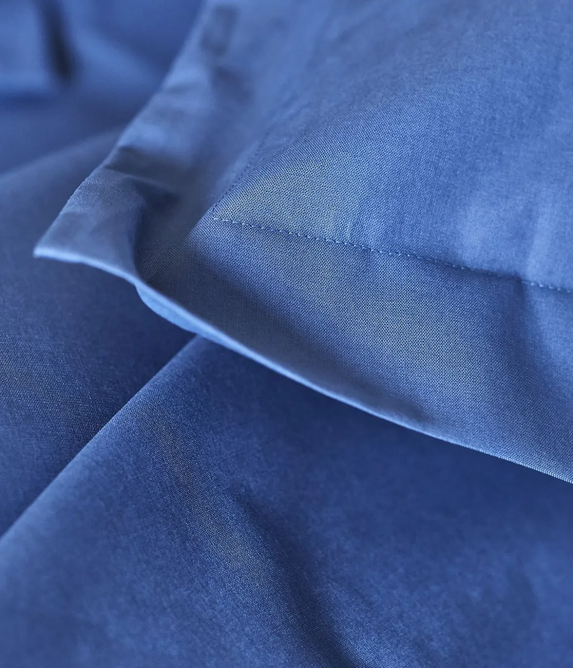 Taie d'oreiller coton bleu jean